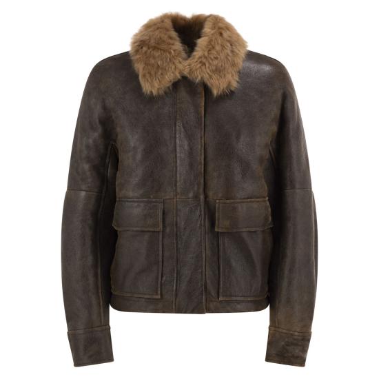 26FW 브루넬로 쿠치넬리 무스탕 MPMMA3805 DARK BROWN