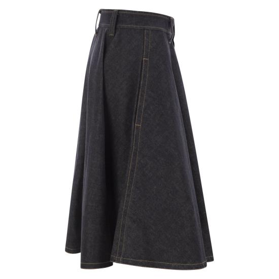 26FW 브루넬로 쿠치넬리 롱 스커트 ML134G4087 DARK DENIM - BRUNELLO CUCINELLI
