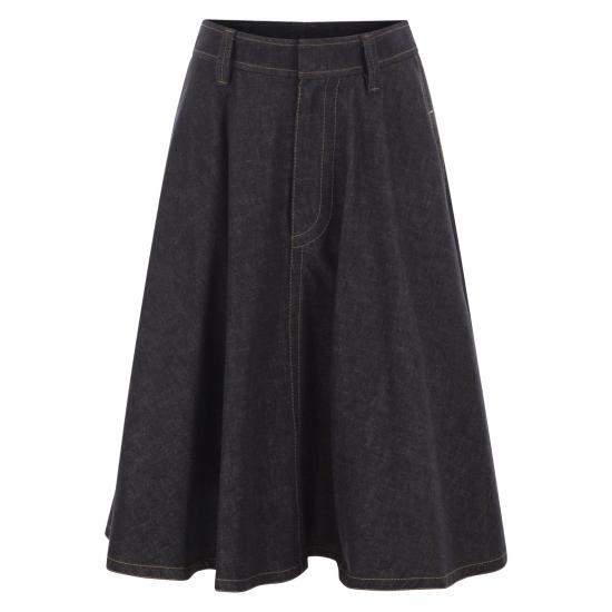 26FW 브루넬로 쿠치넬리 롱 스커트 ML134G4087 DARK DENIM
