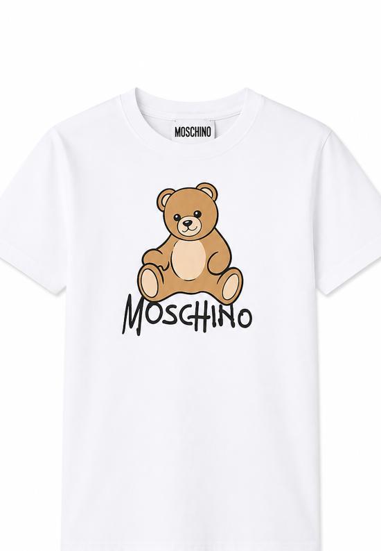 26FW [키즈] 모스키노 티셔츠 HNM05V LAA10 10101 WHITE - MOSCHINO