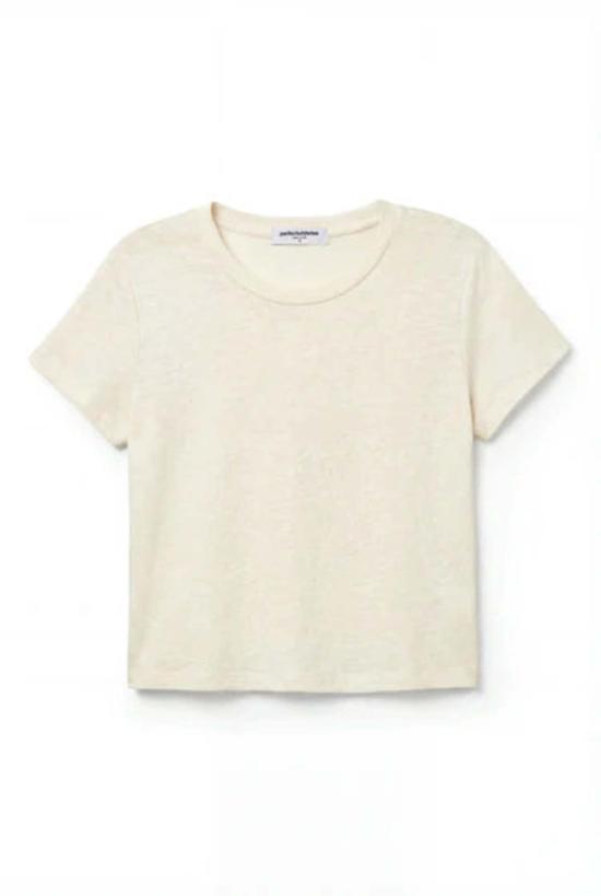  퍼펙트 화이트 티 반팔 티셔츠 비비안 헴프 밀크 코튼 크루 티셔츠 - PERFECT WHITE TEE