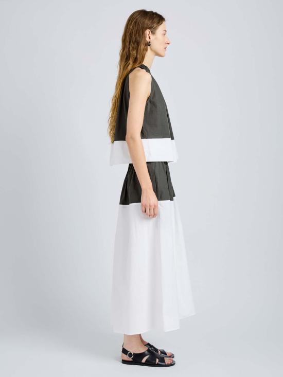  프로엔자슐러 미디 스커트 프로엔자 슐러 나일라 포플린 스커트 윌로우/화이트 - PROENZA SCHOULER