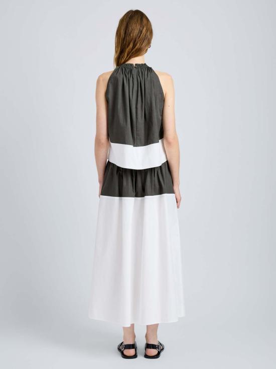  프로엔자슐러 미디 스커트 프로엔자 슐러 나일라 포플린 스커트 윌로우/화이트 - PROENZA SCHOULER