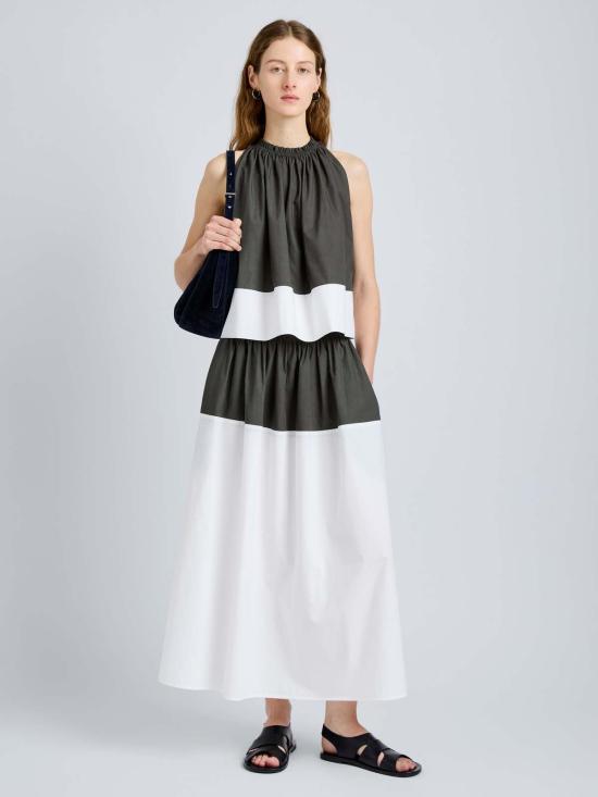  프로엔자슐러 미디 스커트 프로엔자 슐러 나일라 포플린 스커트 윌로우/화이트 - PROENZA SCHOULER