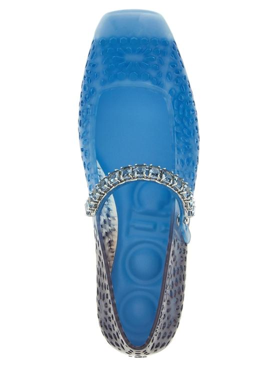  지미추 플랫 슈즈 플라스틱 발레 플랫 블루 - JIMMY CHOO