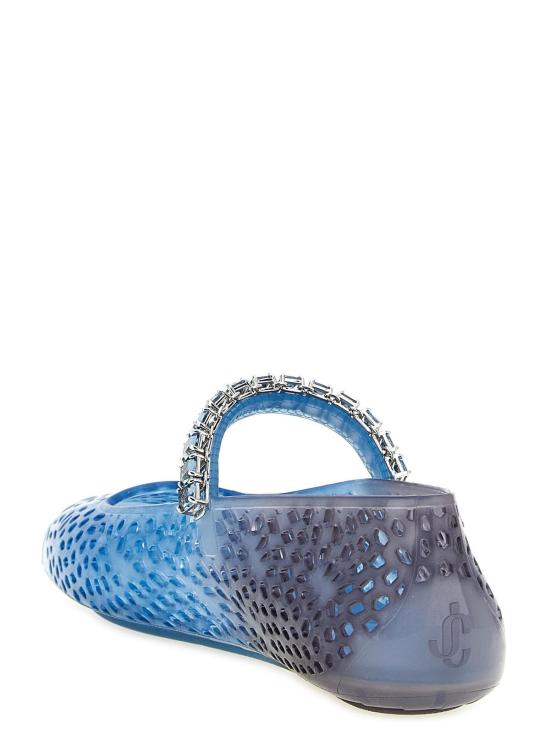 지미추 플랫 슈즈 플라스틱 발레 플랫 블루 - JIMMY CHOO