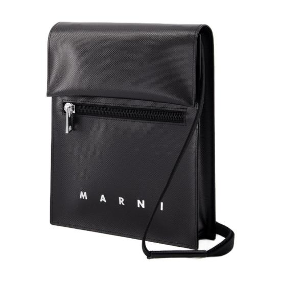  마르니 크로스백 파우치 스트랩 크로스바디 백 블랙 - MARNI