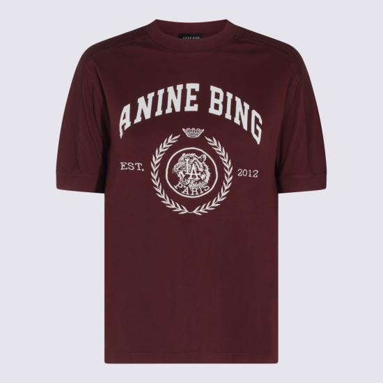 26FW 애니빙 반팔 티셔츠 A0812695 BGN28 BURGUNDY - ANINE BING