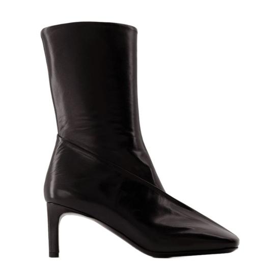  질샌더 부츠 질 샌더 가죽 염소가죽 앵클  블랙 - JIL SANDER