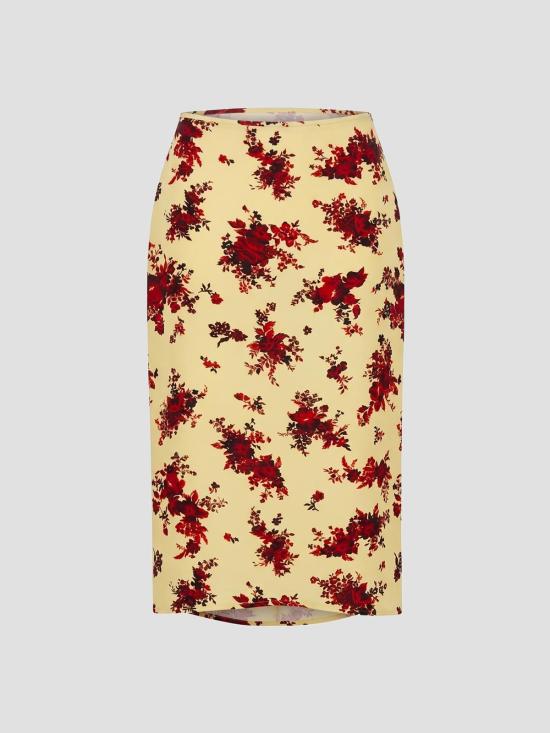 26FW 질샌더 미디 스커트 J02MA0384J70247 756 RUBY YELLOW