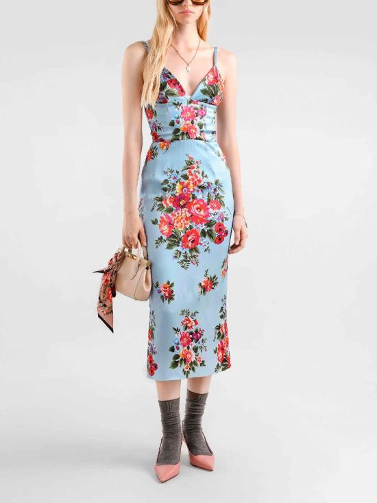 25FW 돌체앤가바나 미디 스커트 F60DGTFSICEHC5ZO Light Blue - DOLCE & GABBANA