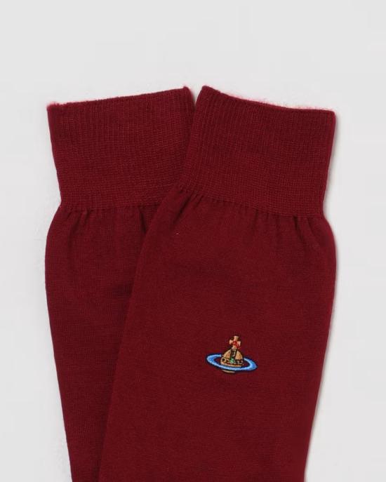  비비안웨스트우드 오닉스 자수 유니 컬러 플레인 삭스 81040001 K0025 I407 claret ROSSO - VIVIENNE WESTWOOD