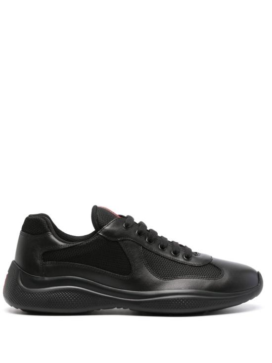 26FW 프라다 아메리카 컵 가죽 레더 로우탑 스니커즈 4E3400FG000038 F0002 Nero