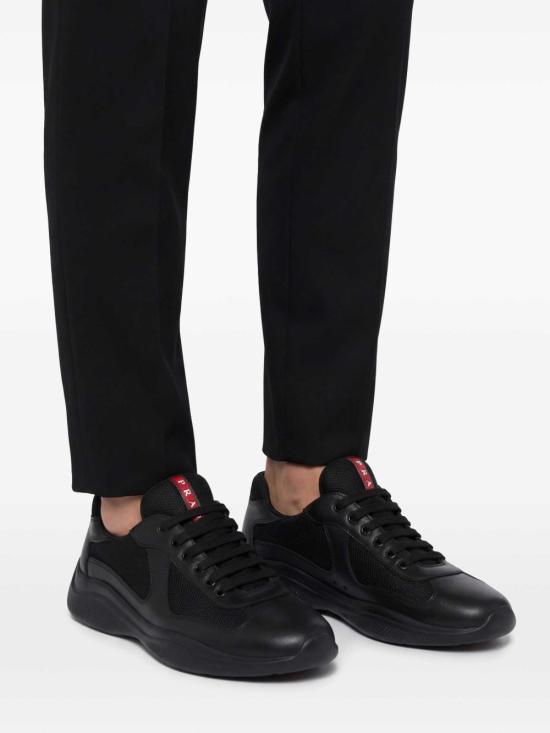 26FW 프라다 아메리카 컵 가죽 레더 로우탑 스니커즈 4E3400FG000038 F0002 Nero - PRADA