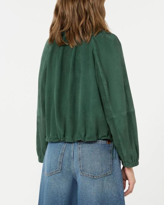  막스마라 자켓 막스 마라 가죽 스웨이드 재킷 다크 그린 - MAX MARA