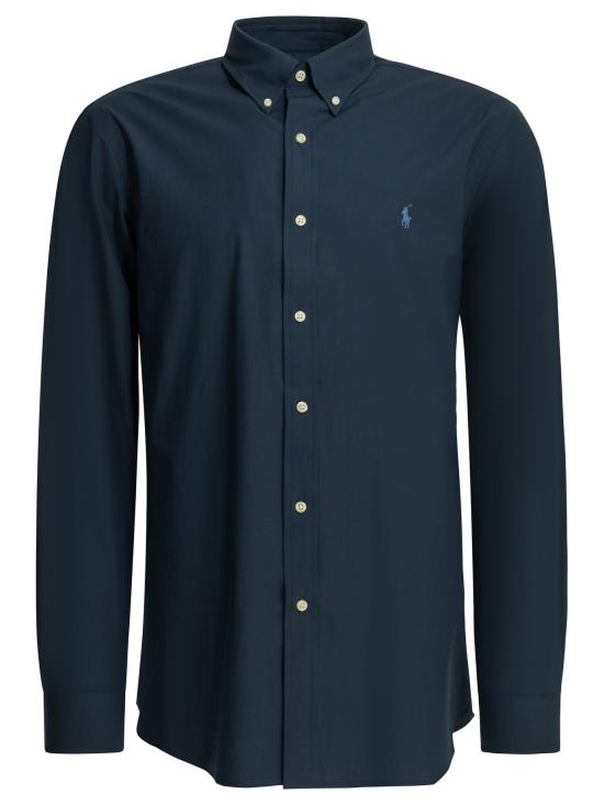 26FW 폴로 랄프로렌 커스텀 핏 코튼 포플린 포니 로고 셔츠 710928255001NEWPORT NAVY Blue