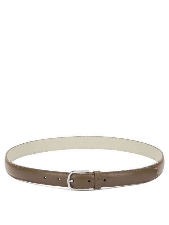 26FW 토템 슬림 가죽 벨트 슬림 가죽 벨트 244 WAM1089 LE0025 379TIRAMISU Brown