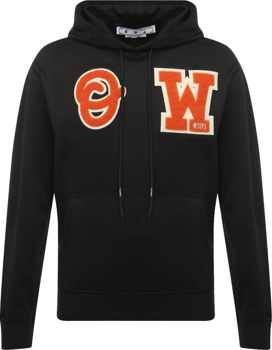 26FW 오프화이트 후드 티셔츠 0MBB097C99FLE0061020 BLACK