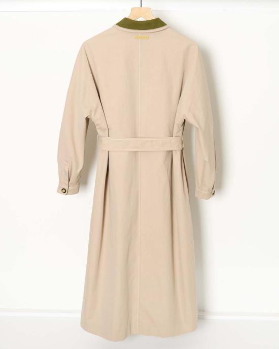  마르니 트렌치 코트 개버딘  콘트라스트 칼라 - MARNI