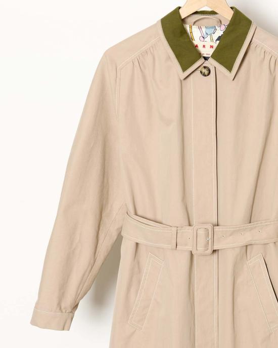  마르니 트렌치 코트 개버딘  콘트라스트 칼라 - MARNI