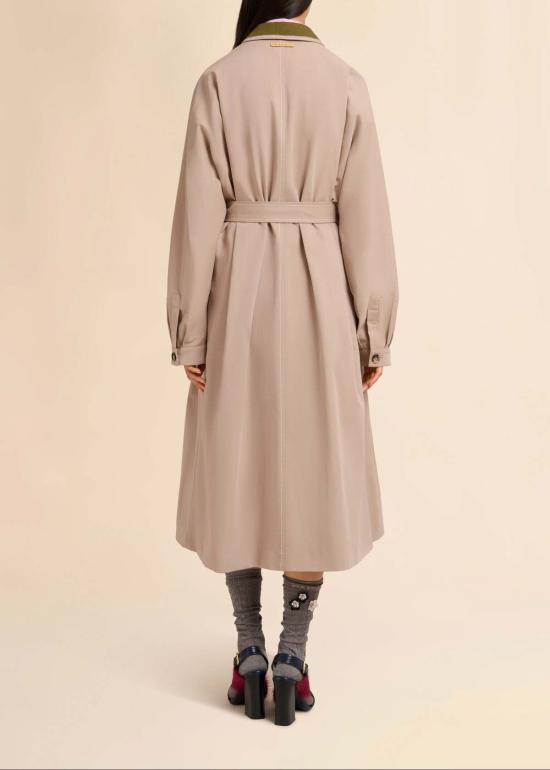  마르니 트렌치 코트 개버딘  콘트라스트 칼라 - MARNI