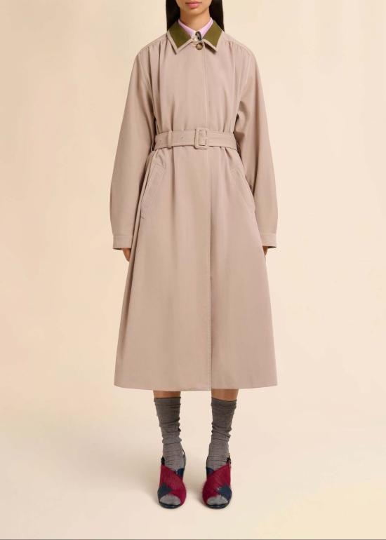  마르니 트렌치 코트 개버딘  콘트라스트 칼라 - MARNI