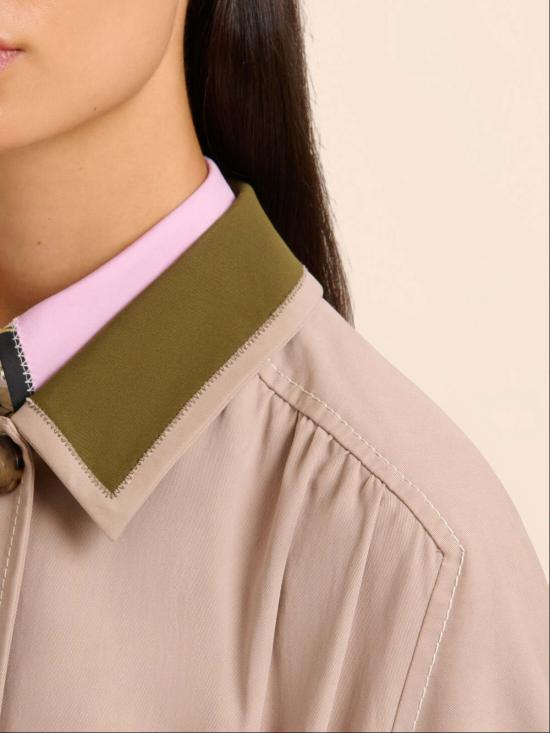  마르니 트렌치 코트 개버딘  콘트라스트 칼라 - MARNI