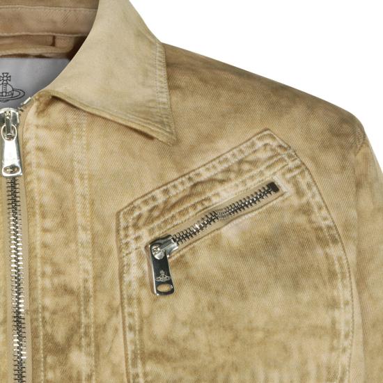 26SS 비비안웨스트우드 워시드 지퍼 캐주얼 자켓 2801000JW01HAC403 Neutrals - VIVIENNE WESTWOOD