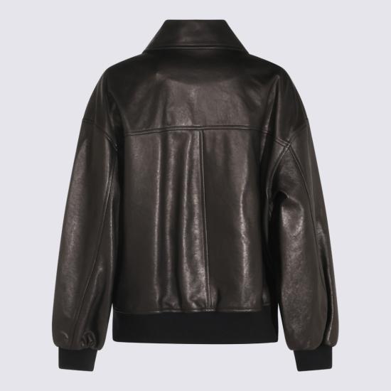 26FW 케이트 쉘맨 레더 자켓 쉘맨 레더 자켓 6166729200 Black - KHAITE