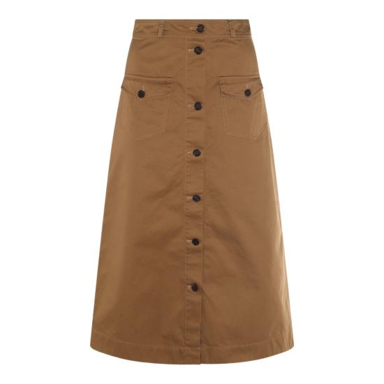  생로랑 롱 스커트 817344Y04VY2100 Brown