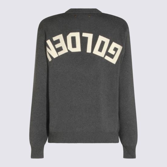 26FW 골든구스 로고 백 코튼 라운드넥 스웨터 GWP00951P00066260304 Black - GOLDEN GOOSE