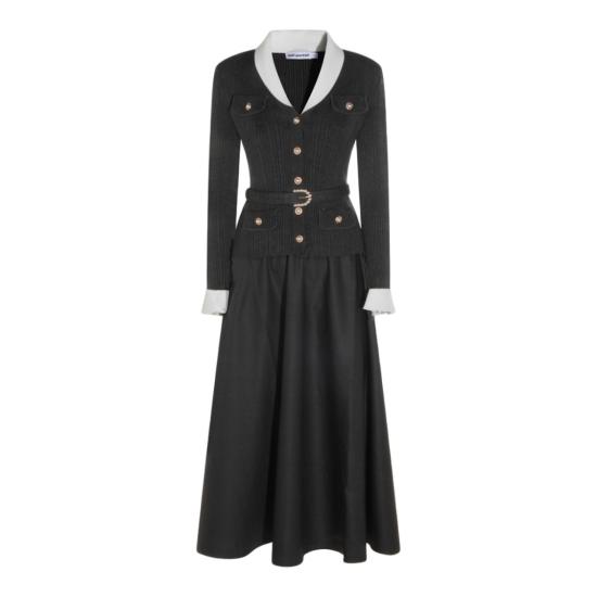 26FW 셀프 포트레이트 롱 원피스 PF26131MAGRGREY Black