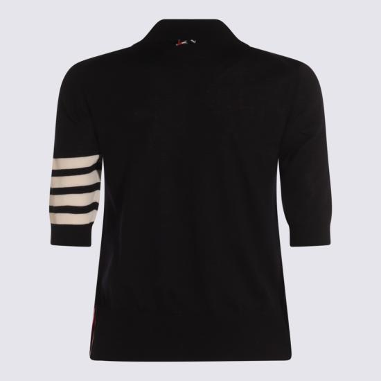 26FW 톰브라운 울 4바 릴렉스드 폴로 니트 FKP053AY1014415 Black - THOM BROWNE