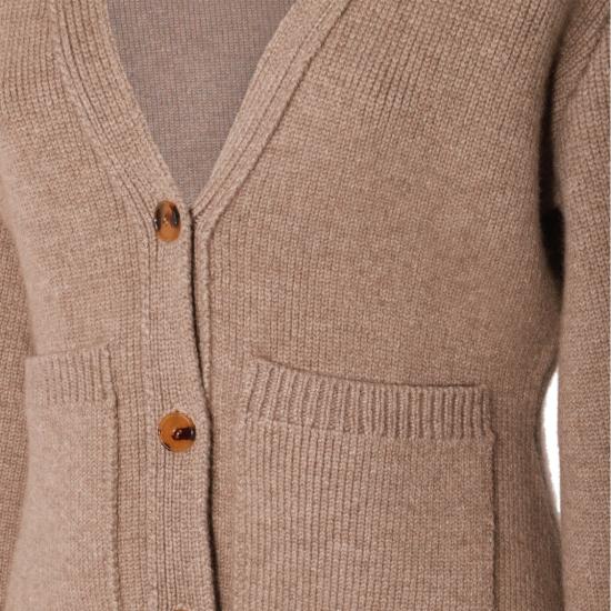 26FW 케이트 스칼렛 캐시미어 가디건 스칼렛 캐시미어 가디건 8267600216 Brown - KHAITE