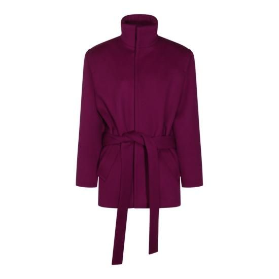 25FW 생로랑 울 소재 박시핏 벨트 코트 850307Y060R5051 Black