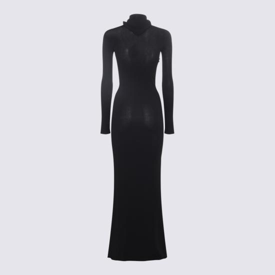  오프화이트 롱 원피스 OWHI090S23KNI0011045 Black - OFF WHITE