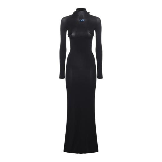  오프화이트 롱 원피스 OWHI090S23KNI0011045 Black