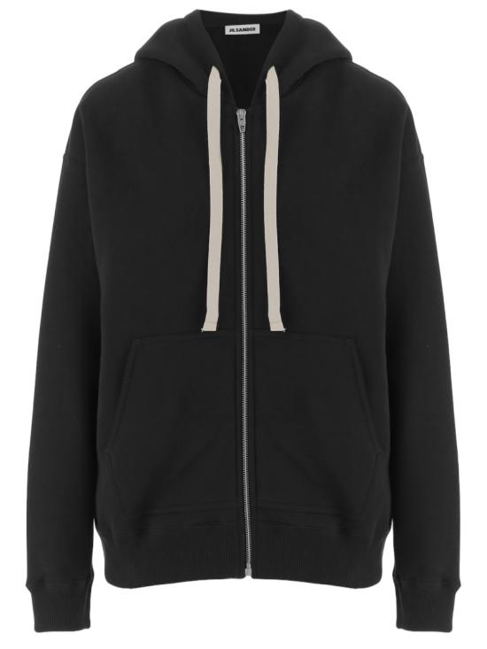 26FW 질샌더 후드 티셔츠 J02HG0106J20128001 Black