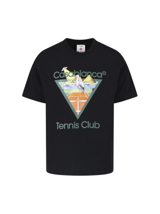 26FW 카사블랑카 반팔 티셔츠 M PF26 JTS 001 19TENNIS CLUB TRIANGLE Black
