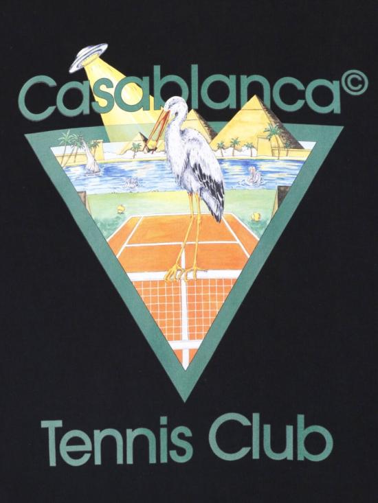 26FW 카사블랑카 반팔 티셔츠 M PF26 JTS 001 19TENNIS CLUB TRIANGLE Black - CASABLANCA