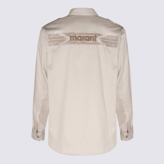  이자벨마랑 로고 자수 포켓 셔츠 로고 자수 포켓 셔츠 CH0038HAA1G25H23EC Neutrals - ISABEL MARANT