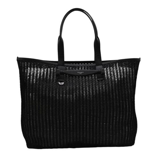  돌체앤가바나 Woven mesh and calfskin 쇼퍼백 BM2453A9O948B956 Black