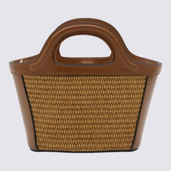 26FW 마르니 레더 & 라피아 트로피컬리아 마이크로백 BMMP0067Q0P386000M50 Brown - MARNI