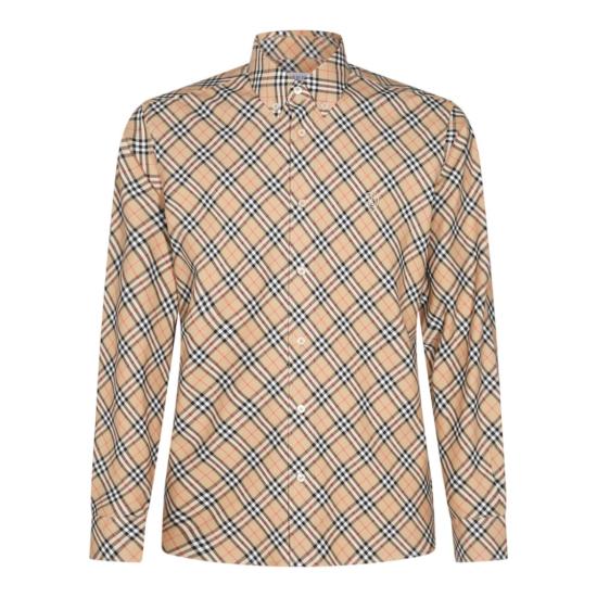  버버리 레귤러 핏 체크 코튼 셔츠 8098844B9368 Neutrals