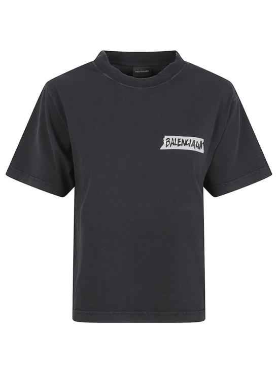 26SS 발렌시아가 반팔 티셔츠 850990WTTVL61041 Black