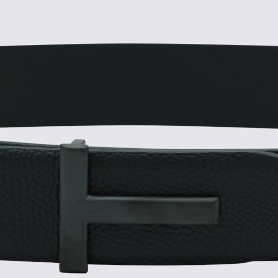26FW 톰포드 그레인 레더 T 아이콘 벨트 TB178LCL236LNAA Black - TOMFORD