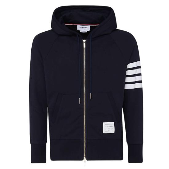 26FW 톰브라운 클래식 루프백 4바 풀 지퍼 후디 MJT022H00535461 Black