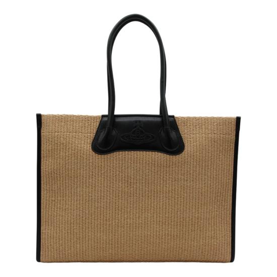 26SS 비비안웨스트우드 엠보싱 오르브 로고 토트백 4D01000LUW01D0B402 Neutrals