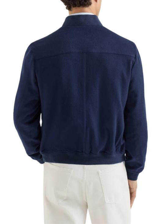 26SS 브루넬로 쿠치넬리 캐시미어 봄버 재킷 MV4216550CA568 Blue - BRUNELLO CUCINELLI