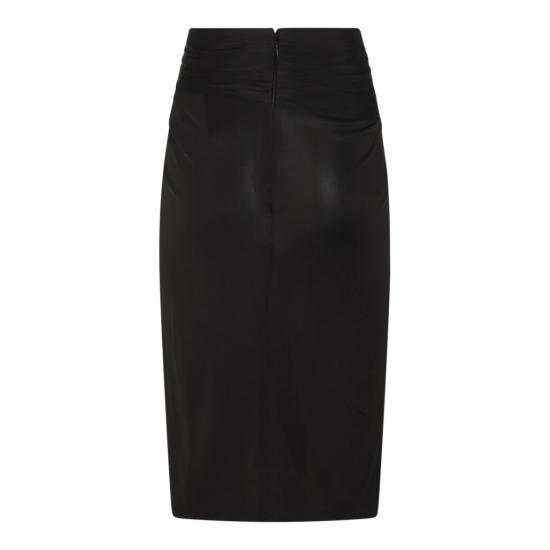  생로랑 드레이프 펜슬 스커트 776439Y7F981000 Black - SAINT LAURENT